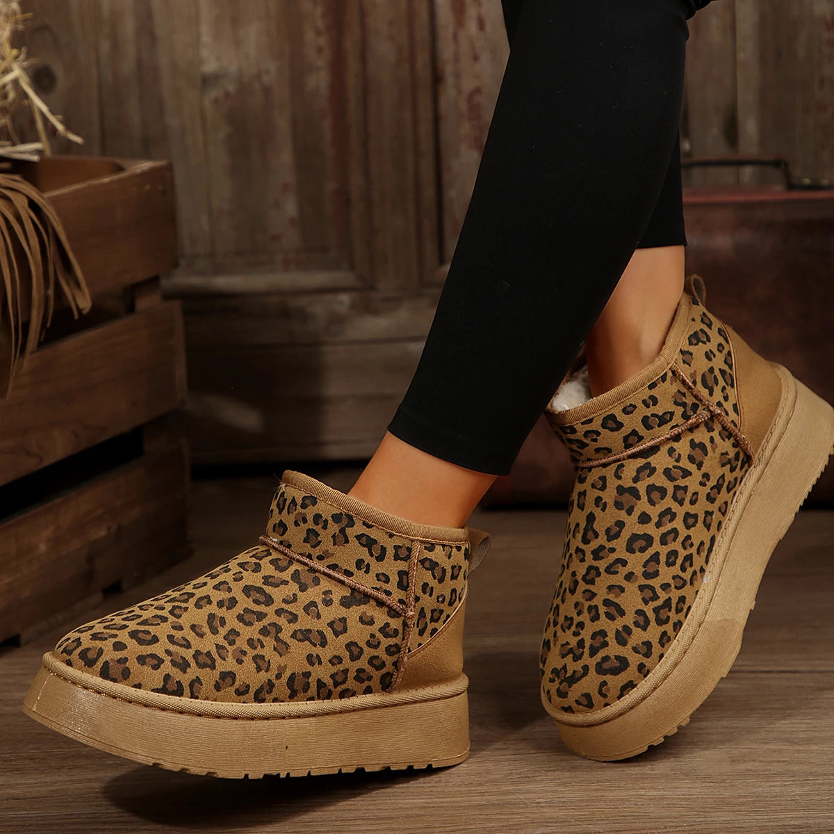 Chaussons hiver Leopard Glow